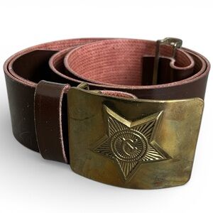 Vintage USSR Soviet Russian Army Belt Brass Bucklebelt Collectible War Solider